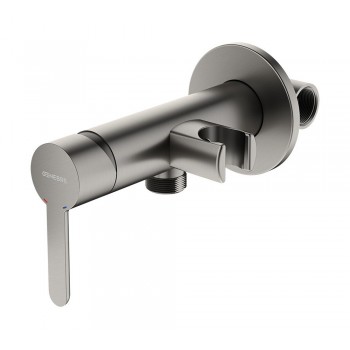 Смеситель для гигиенического душа с держателем лейки на корпусе Genebre  KLOE Brushed Metal Графит 65144195267)